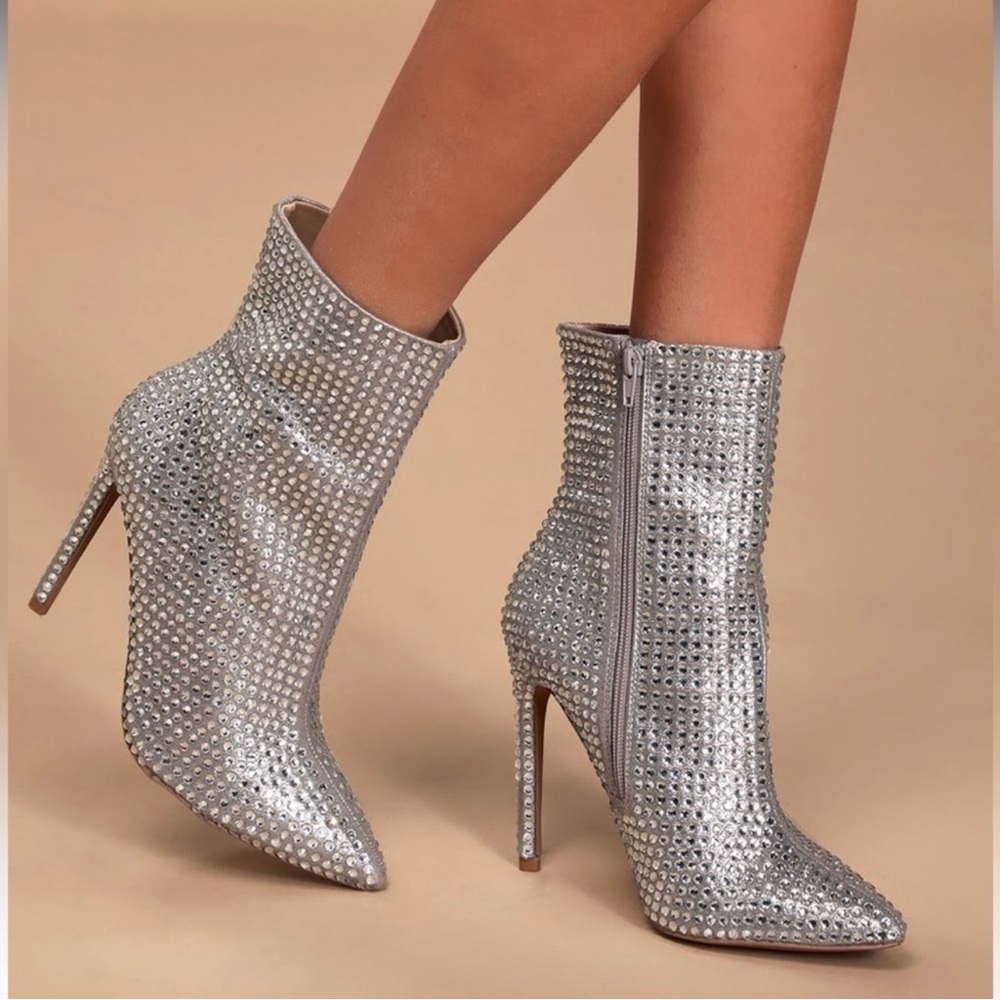 Steve Madden Winnings Rhinestone Heeled Ankle Boots